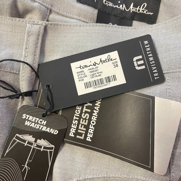 NWT! TravisMathew Men's Parlay Light Grey Pants - Picture 5 of 5